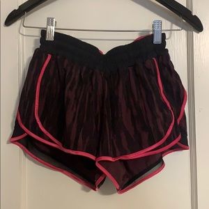 Black and Pink Lululemon Running Shorts